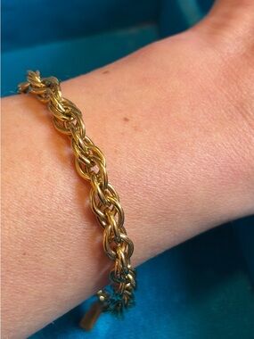 ✨Monet Vintage Gold-Tone Double-Link Bracelet✨Interlocking Chain✨